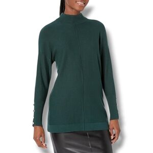 Anne Klein Hunter Green Long Line Sweater NWT Large